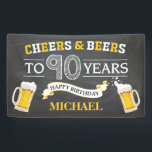 Cheers and Beers Happy 90th Birthday Banner<br><div class="desc">Cheers and Beers Happy 90th Birthday Banner. Voor verdere aanpassing,  te klikken gelieve de knoop "van de Aanpassing het"en ons ontwerphulpmiddel te gebruiken om deze sjabloon te wijzigen.</div>