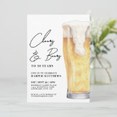 Cheers And Beers Men's Birthday Kaart (Staand voorkant)