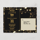 Cheers and Beers Modern 50e verjaardag Uitnodiging Briefkaart (Achterkant)