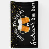 Cheers and Beers & [Name]’s Big Day Rustic  Spandoek (Verticaal)
