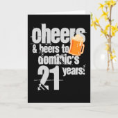 Cheers and Beers Personalized Birthday Kaart (Gele Bloem)