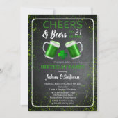 Cheers and Beers St. Patricks 21e verjaardag Kaart (Voorkant)