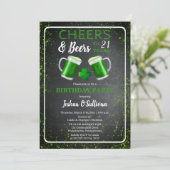 Cheers and Beers St. Patricks 21e verjaardag Kaart (Staand voorkant)