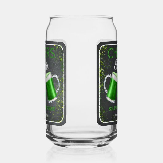 Cheers and Beers St. Patrick's Day Party Blikvorm Glas (Rechts)