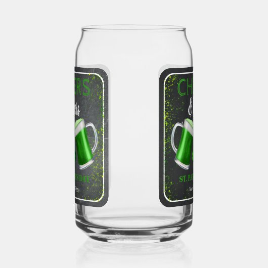 Cheers and Beers St. Patrick's Day Party Blikvorm Glas (Links)