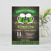 Cheers and Beers St. Patrick's Day Party Kaart (Staand voorkant)