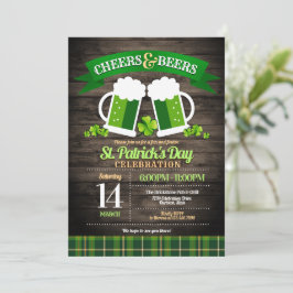 Cheers and Beers St. Patrick's Day Party Kaart
