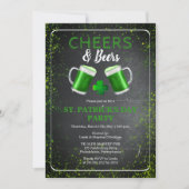 Cheers and Beers St. Patricks Day Party Kaart (Voorkant)