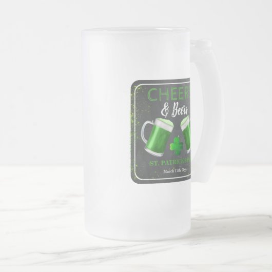 Cheers and Beers St. Patricks Day Party Matglas Bierpul (Voorkant rechts)