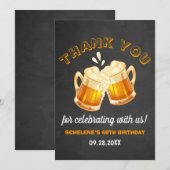 Cheers and Beers Surprise 60th Birthday Chalkboard Bedankkaart (Voorkant / Achterkant)