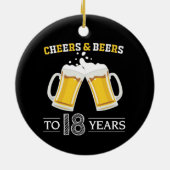 Cheers and Beers to 18 Years Keramisch Ornament (Achterkant)