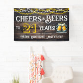 Cheers and Beers to 21 Years Birthday Party Banner (Insitu)