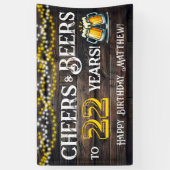 Cheers and Beers to 22 Years Birthday Party Banner (Verticaal)