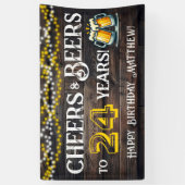 Cheers and Beers to 24 Years Birthday Party Banner (Verticaal)