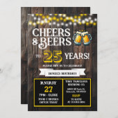 Cheers and Beers to 25 Years Brewery Birthday Kaart (Voorkant / Achterkant)
