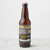 Cheers and Beers to 27 Years Rustic Birthday Bier Etiket (Voorkant)