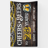 Cheers and Beers to 28 Years Birthday Party Banner (Verticaal)