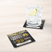 Cheers and Beers to 28 Years Rustic Birthday Kartonnen Onderzetters (Insitu)