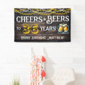 Cheers and Beers to 36 Years Birthday Party Banner (Insitu)