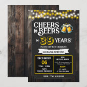Cheers and Beers to 39 Years Surprise Backyard Kaart (Voorkant / Achterkant)