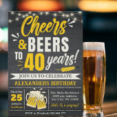 Cheers and Beers to 40 Years, Beer-Themed  Kaart