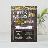Cheers and Beers to 40 Years Brewery Birthday Kaart (Staand voorkant)