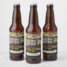 Cheers and Beers to 40 Years Rustic Birthday