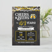 Cheers and Beers to 41 Years Backyard BBQ Birthday Kaart (Staand voorkant)