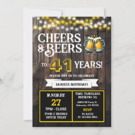 Cheers and Beers to 41 Years Brewery Birthday Kaart
