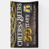 Cheers and Beers to 50 Years Birthday Party Banner (Verticaal)