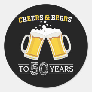 Cheers and Beers to 50 Years Ronde Sticker