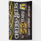 Cheers and Beers to 58 Years Birthday Party Banner (Verticaal)