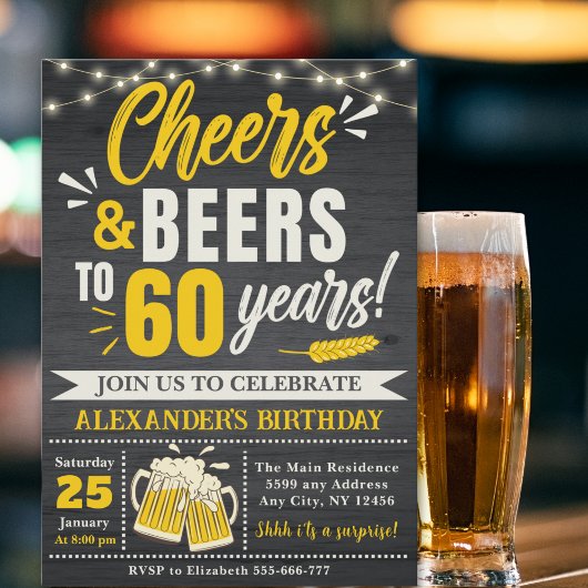 Cheers and Beers to 60 Years, Beer-Themed Kaart