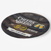 Cheers and Beers to 60 Years Rustic Birthday Papieren Bordje (Gekanteld)
