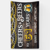 Cheers and Beers to 61 Years Birthday Party Banner (Verticaal)