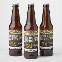 Cheers and Beers to 61 Years Rustic Birthday