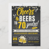 Cheers and Beers to 70 Years, Beer-Themed  Kaart (Voorkant)