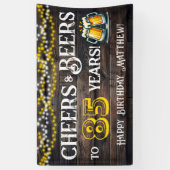 Cheers and Beers to 85 Years Birthday Party Banner (Verticaal)