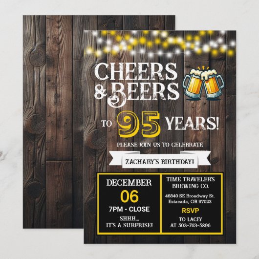 Cheers and Beers to 95 Years Surprise Brewery Kaart (Voorkant / Achterkant)