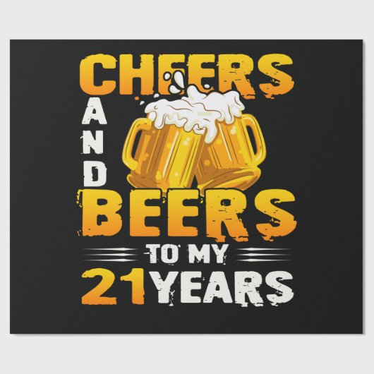 Cheers and beers to my 21th Birthday Gift Cadeaupapier (Vlak)