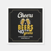 Cheers and Beers to my 40 Years, Any Birthday Servet (Voorkant)