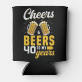 Cheers and Beers to my 40 Years, Fun Any Birthday Blikjeskoeler (Voorkant)