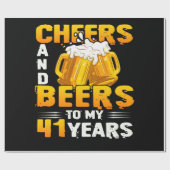 Cheers and beers to my 41th Birthday Gift Cadeaupapier (Vlak)