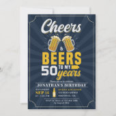 Cheers and Beers to my 50 Years, Any Birthday Kaart (Voorkant)