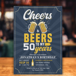 Cheers and Beers to my 50 Years, Any Birthday Kaart