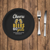 Cheers and Beers to my 60 Years, Fun  Papieren Bordje