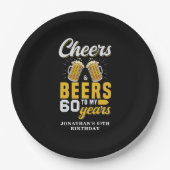 Cheers and Beers to my 60 Years, Fun  Papieren Bordje (Voorkant)