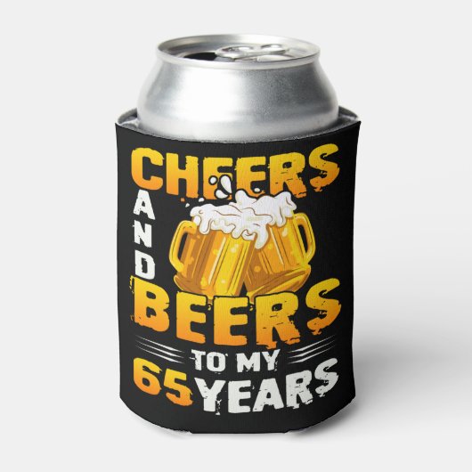Cheers and beers to my 65th Birthday Gift Blikjeskoeler (Blikje Voorkant)