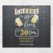 Cheers and Beers tot 30 jaar geboortedag Bier Etiket (Enkel label)