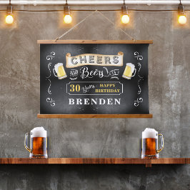 Cheers and Beers tot 30 jaar geboortedag Hangend Wandkleed